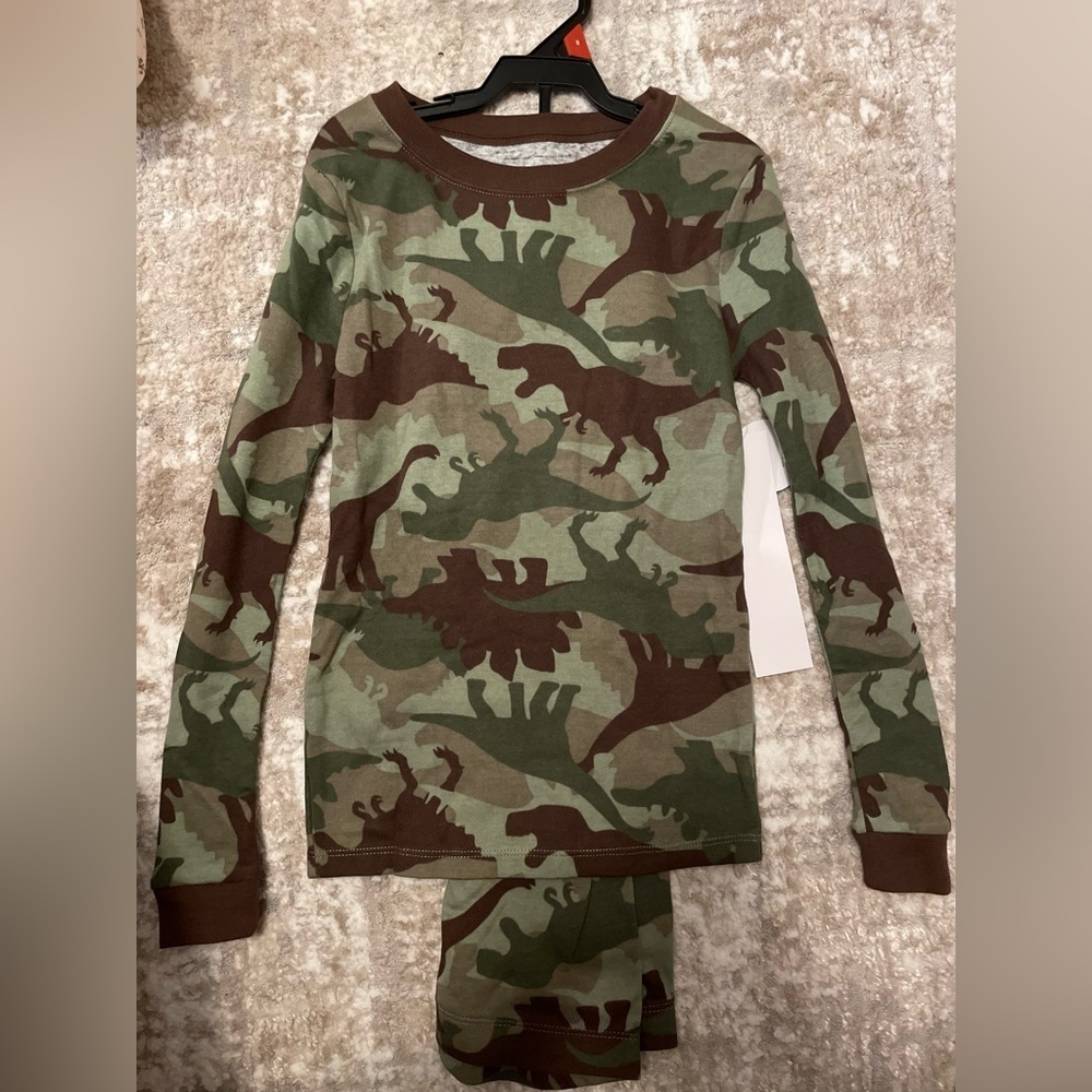 Wonder Nation Kids Dinosaur Camo Pajama Set size 8-NWT